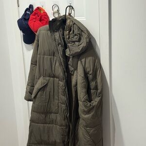 Zara Khaki Puffer Jacket